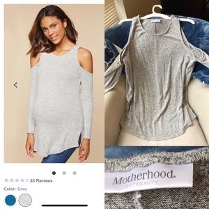 Cold shoulder Grey Maternity Tunic